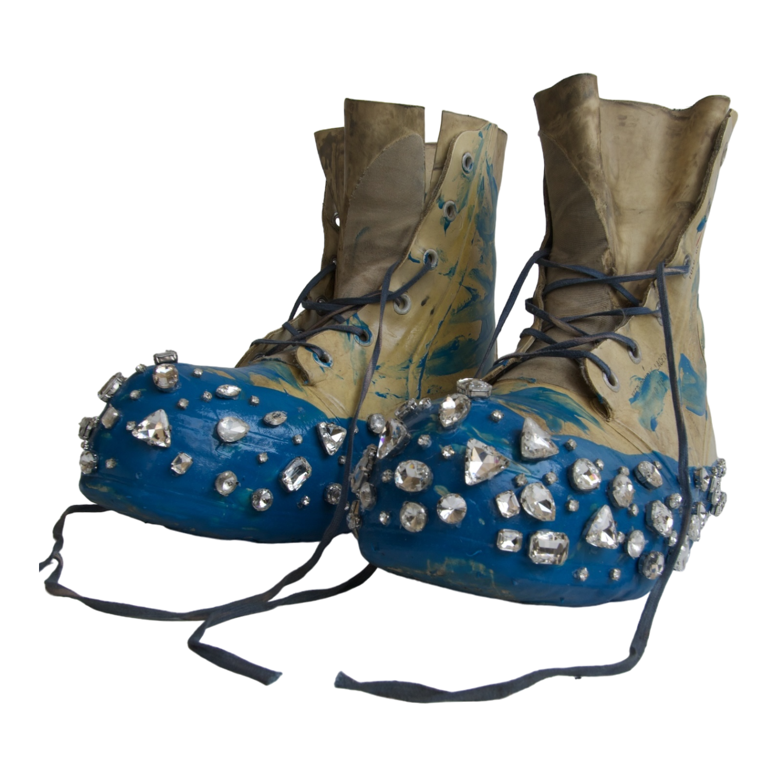 Studded Mickey Boots (White/Blue)